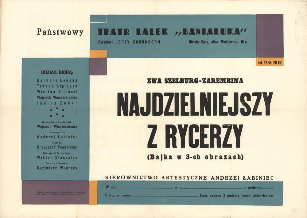 Plakat spektaklu z napisami